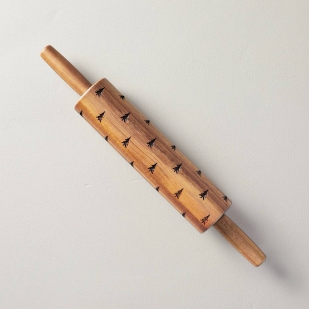 Hearth & Hand Holiday Wooden Christmas Tree Wood Rolling Pin NEW!